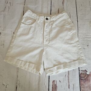 Vintage Guess Women's White High Waist Denim Jean Shorts Size 27